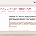 Clin Cancer Res | Prospective Multicenter Study Led by Dr. Xiaofan Zhu and Dr. Min Ruan Evaluates Venetoclax Plus Reduced-Intensity Chemotherapy in Newly Diagnosed Pediatric AML